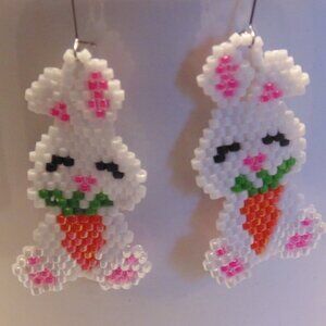 Easter Bunny Earrings with Carrot